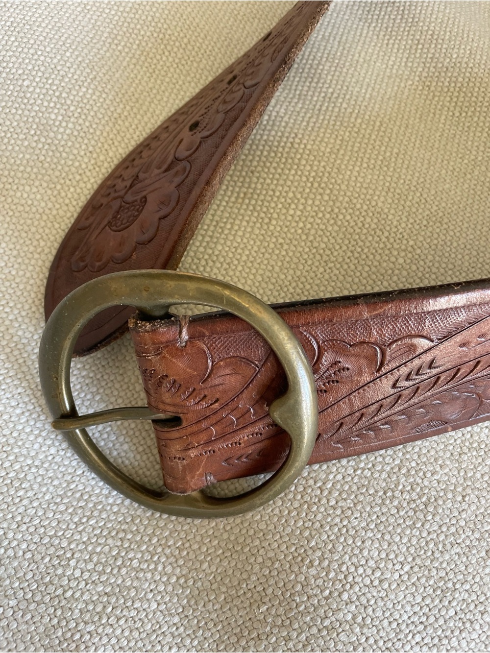 Ralph Lauren Brown Distressed Leather Belt - Picture 4 of 6